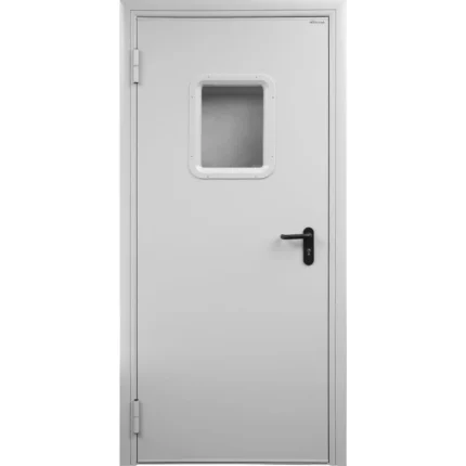 Дверь DoorHan/880/2050/Противопож.EI60/одност./остеклен./глад./глад./RAL7035/лев./угл. рама