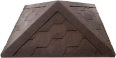 Колпак для забора полимерно-песчаный (коричневый) на столб в 1