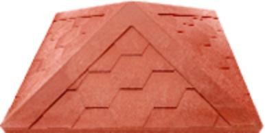 Колпак для забора полимерно-песчаный (красный) на столб в 1