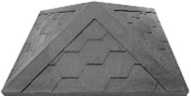 Колпак для забора полимерно-песчаный (серый) на столб в 1