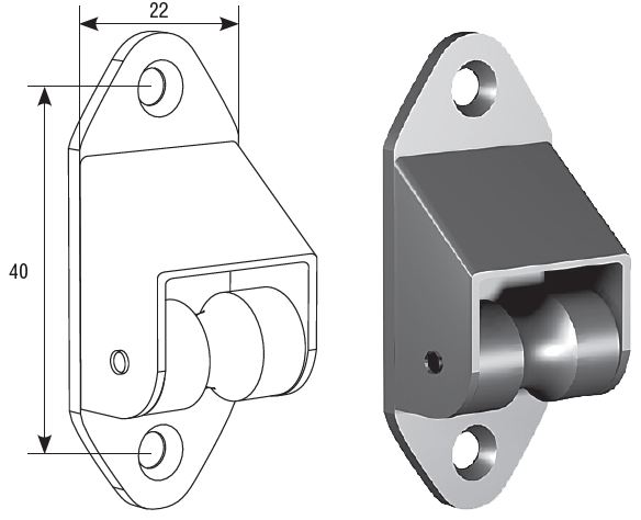 Направляющая для шнура RT02 коричневая Направляющая для шнура RT02 коричневая