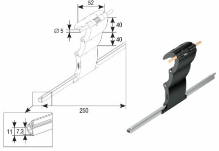 Замок верхний автоматический RB3 трехсекционный