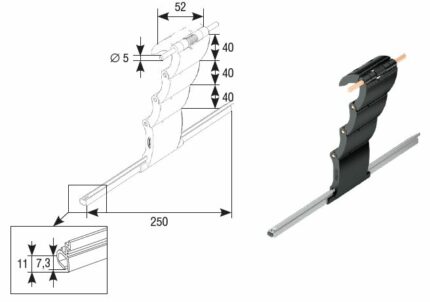 Замок верхний автоматический RB4 четырехсекционный