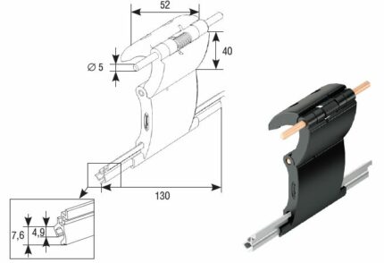 Замок верхний автоматический RM1 двухсекционный