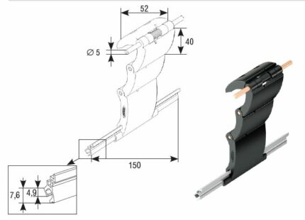 Замок верхний автоматический RM3 трехсекционный