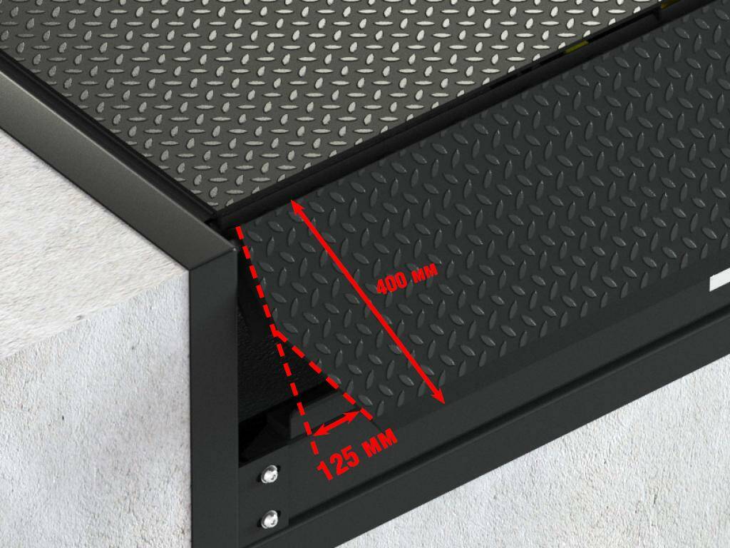 АППАРЕЛЬ КЛИНООБРАЗНАЯ ДЛЯ ПЛАТФОРМ С ВЫДВИЖНОЙ АППАРЕЛЬЮ, OE.DL14